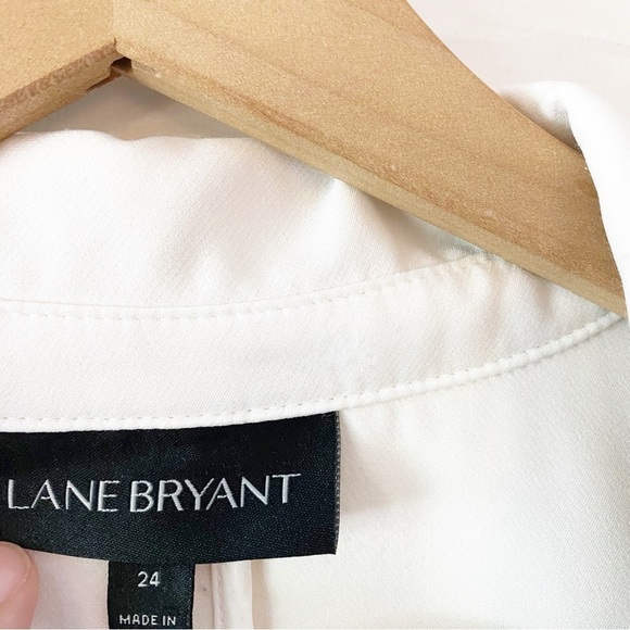 LANE BRYANT White Infinite Stretch Crop Trench Coat Jacket - Picture 9 of 11